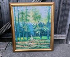 Forest oil painting