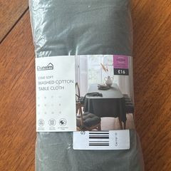 Khaki green cotton tablecloth