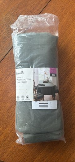 Khaki green cotton tablecloth