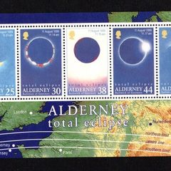 1999 Alderney Total Eclipse of the Sun on August 11 Commemorative Stamps Miniature Sheet Mint Never Hinged (MNH)