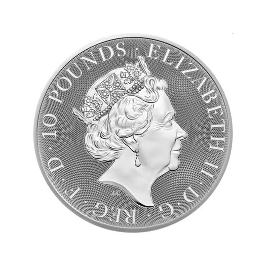 2023 UK 10 Pounds 10 oz Silver Bullion Coin - Tudor Beasts Yale of Beaufort  BU (In Capsule)