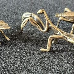 3 brass Insects, Solid brass.