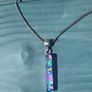 Dichoric glass pendant with silver chain Image 4