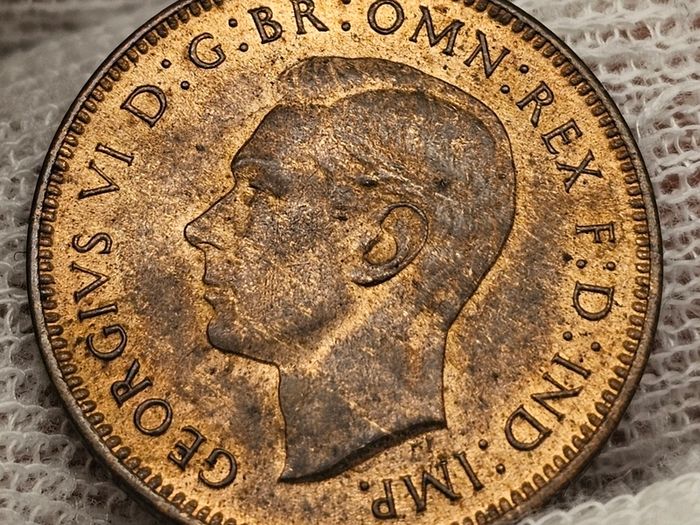 Great Britain 1948 1/4d Farthing Beautiful Uncirculated Red