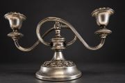 Vintage English Silver-Plated Two-Arm Candelabra