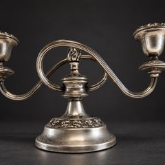 Vintage English Silver-Plated Two-Arm Candelabra