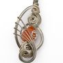 Vintage 925 Sterling Silver & Carnelian Artisan Pendant Image 4