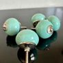 Turquoise ceramic knobs (x5) with silver details Image 4