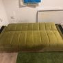 Velvet Sofa Bed with Storage Pouffe (almost brand new) Image 2