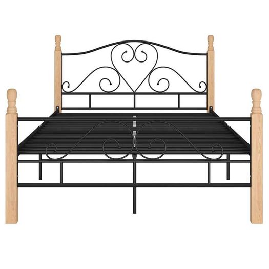 Bed Frame Black Metal 120x200 cm
