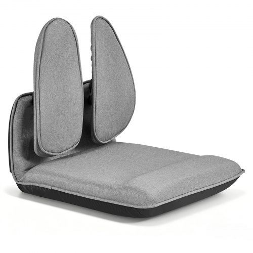 Floor Chair, 5 Adjustable Positions Folding Floor Gaming Chair with Ergonomic Back Support, Sturdy Metal Frame with Recycled Foam and Linen Fabric, Multifunctional for Reading, Relaxing, Gray