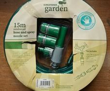 15m Garden Hose & Spray Nozzle Set. New Unused