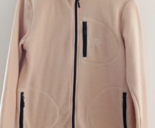fleecy jacket unisex, beige color, size S but will fit for M