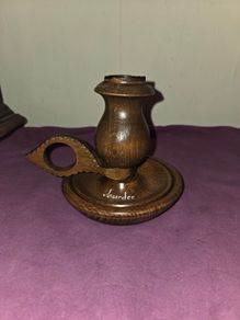 Lourdes Wooden Candlestick holder