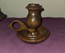Lourdes Wooden Candlestick holder