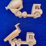 Scandinavian Wooden Vehicle Collection in Display Case Image 3