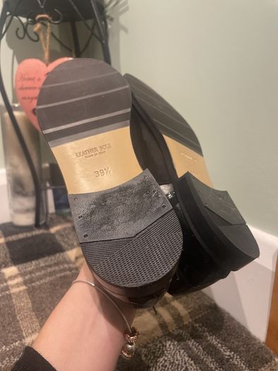 Black leather shoes