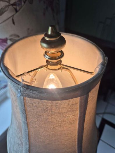 Lamp Vintage Gold metal tall slim table lamp