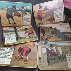 1950s, The Rules of Golf,placemats/ Art work Charles Crobie