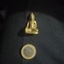 Brass Buddhas Miniature Buddha statue of brass tiny little good luck charm vintage collectible Indian art souvenir gift item Image 2