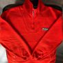 Vintage Reebok Red/Orange Fleece Quarter Zip Pullover Jacket Y2K Size L-XL Image 8