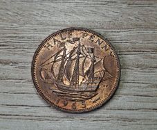 Great Britain UK 1965 Half Penny Elizabeth II Coin - free standard postage