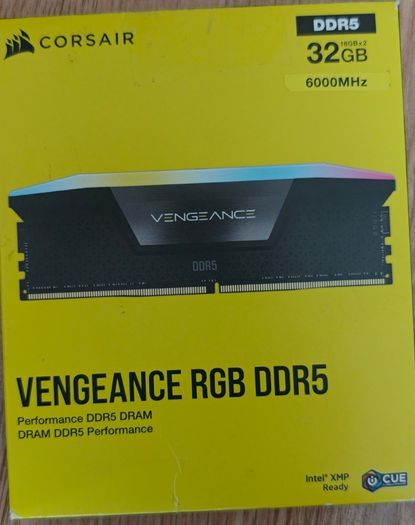 DDR5 Corsair vengeance black 6000hz RGB icue 32