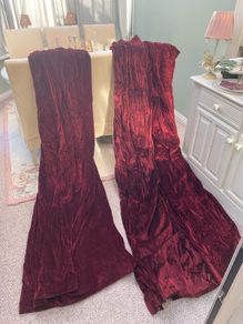 Red velvet curtains