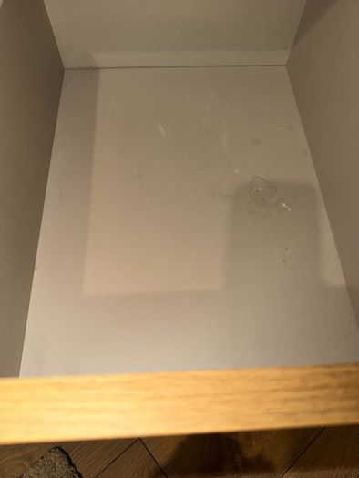2x Ikea Malm Oak bedside lockers with glass tops