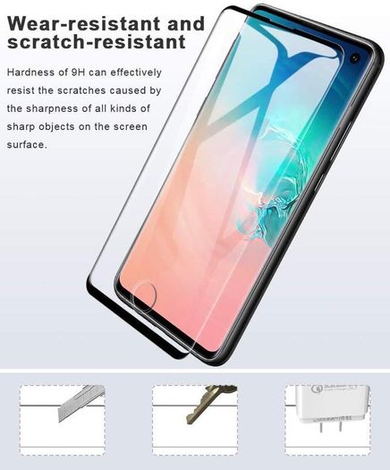 For Samsung Galaxy S10 Tempered Glass 9D Curved Screen Protector Full Coverage - FHT07SMTGF