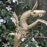 African Brass Sculpture of a Tribal Warrior on Horse Image 2