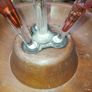 A Beautiful Antique Victorian 3 Cranberry Glass Eperne Image 9