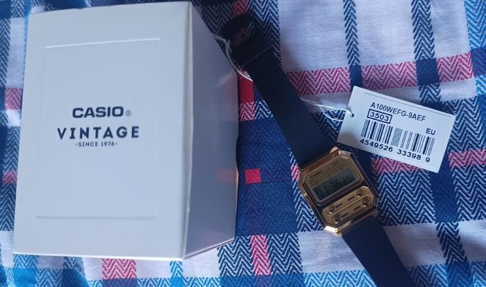 Casio Vintage Digital Resin Strap Quartz A100WEFG-9A Unisex Watch