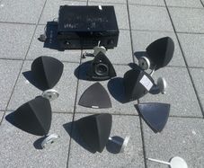 6x Bang Olufsen BeoLab 4 speakers with Yamaha AV Receiver RX-V775