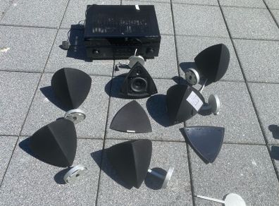 6x Bang Olufsen BeoLab 4 speakers with Yamaha AV Receiver RX-V775