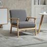 Chair in Scandinavian Design, Accent Chair, Solid Wood, Linen Look, 64 cm x 70 cm x 72 cm Image 3