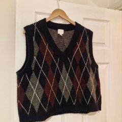 Jacquard knitted vest H&M XL
