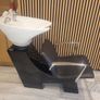 2 salon units (without mirrors )chairs footrests, basin and trolley make sensible offer Image 2