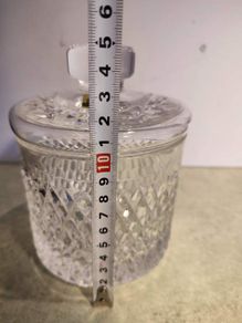 CAVAN Crystal Canister, Glass, biscuit jar, tobacco jar, Crystal candy dish, crystal, glass container, Glass Canister with Lid. No27