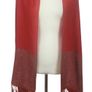 Ladies Red Paisley Rectangular Wrap Shawl With Tassle Fringe L 70 In X W 27 In Image 5