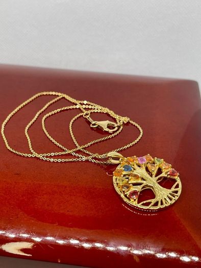 Sapphire Pendant with Chain (Size 20) in Yellow Gold Plated Sterling Silver 2.78 Ct.