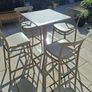Siesta cross bar Garden high stools x 4 and table taupe Image 2