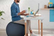 Ergonomically Designed Desk Chair Alternative, 65cm Diameter, Includes Fabric Ball Cover, Hand Air Pump &amp; 2 x Plugs, Ergo Cosy Range, Velvet Grey,