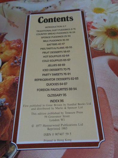 Puddings and Deserts Cookery Book for Sale