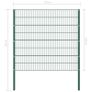Fence Panel with Posts Iron 1.7x1.6 m Green Image 4