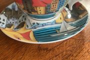 Magda Beneda Hand Painted Cup and Saucer