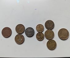 Ten old Irish coins 1985-1995 yy