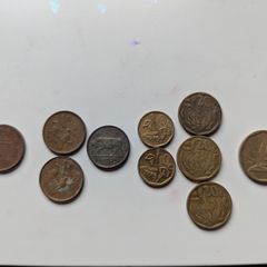 Ten old Irish coins 1985-1995 yy