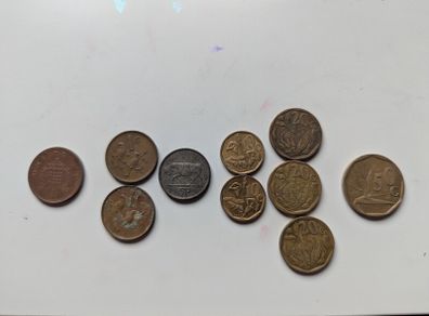 Ten old Irish coins 1985-1995 yy