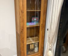 Solid Oak Display Cabinet with Glass Door